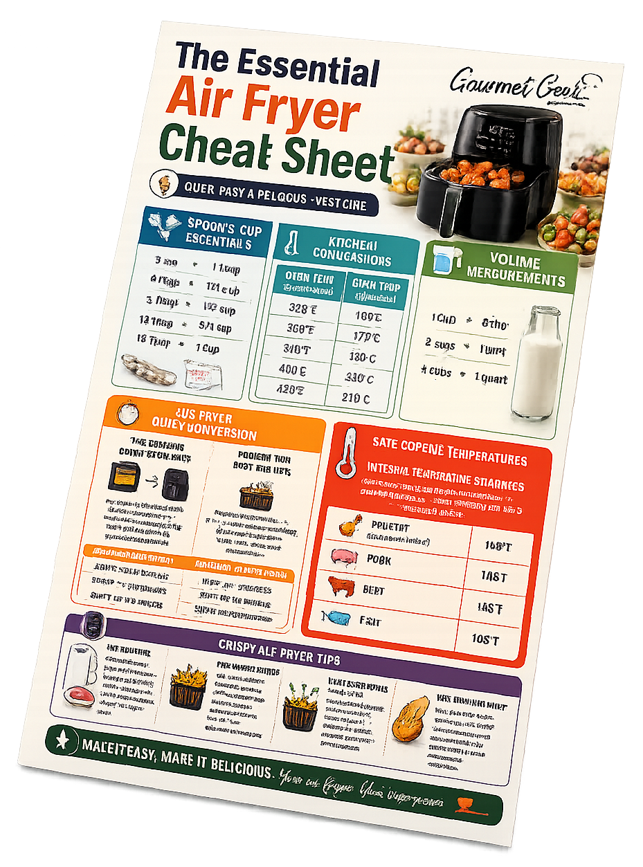 Air fryer cheat sheet mockup