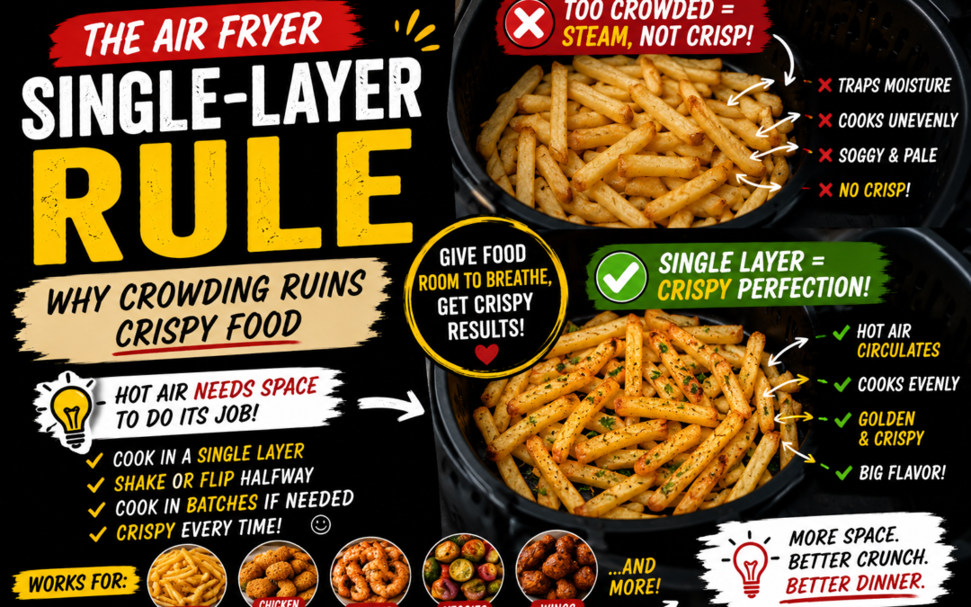 The Air Fryer Single-Layer Rule: Why Crowding Ruins Crispy Food