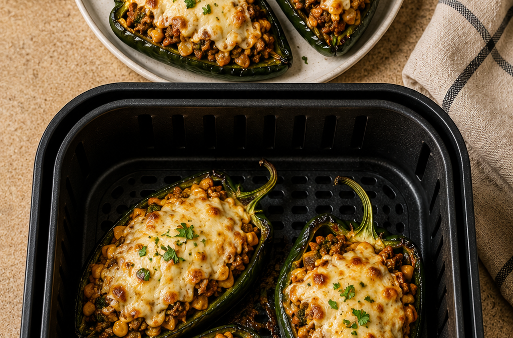 Tex-Mex Pork Stuffed Poblano Peppers recipe