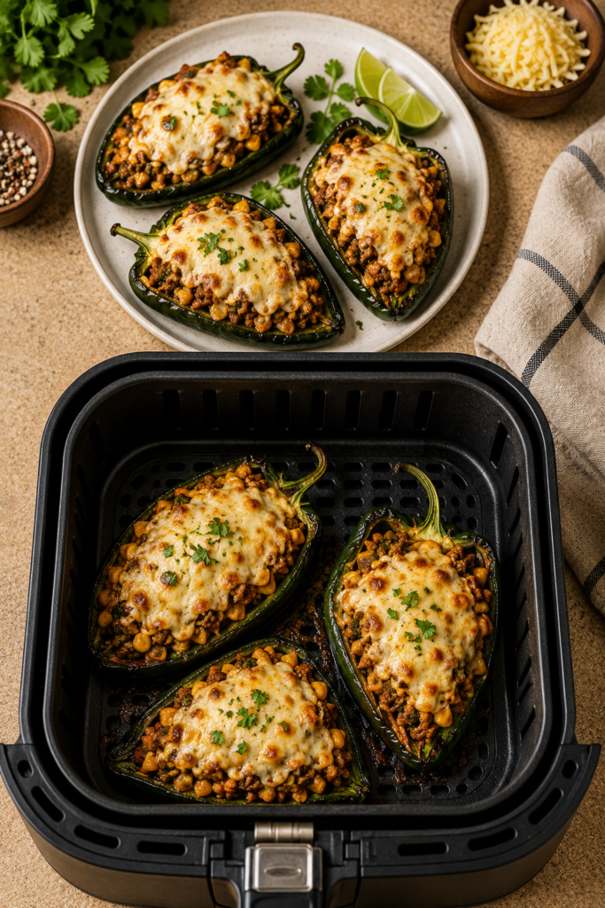 Tex-Mex Pork Stuffed Poblano Peppers recipe