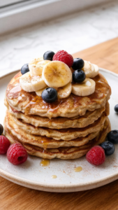 Banana Bread Protein Pancakes recipe