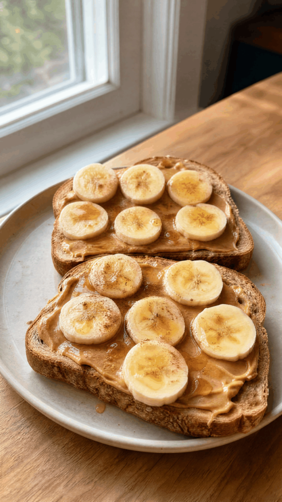 Peanut Butter Banana Toast with Honey recipe