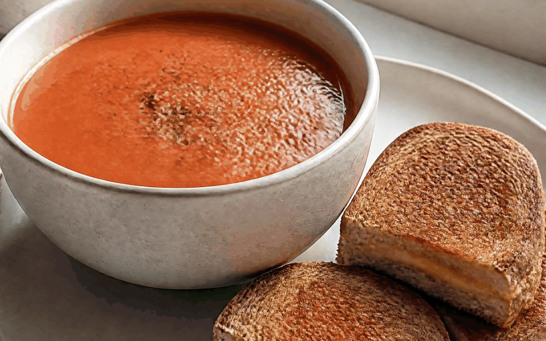 Creamy Tomato Soup with Grilled Cheese Dippers
