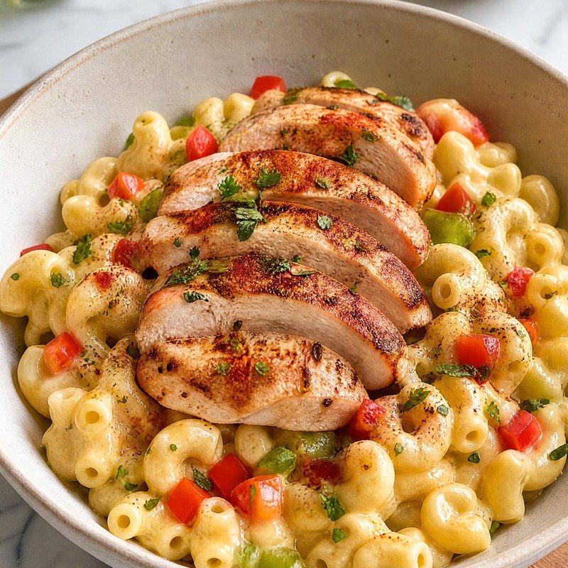 Cajun Chicken Mac & Cheese Bowl recipe