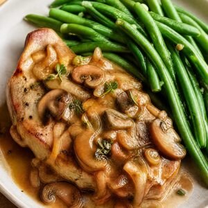 Smothered Pork Chops with Green Beans recipe
