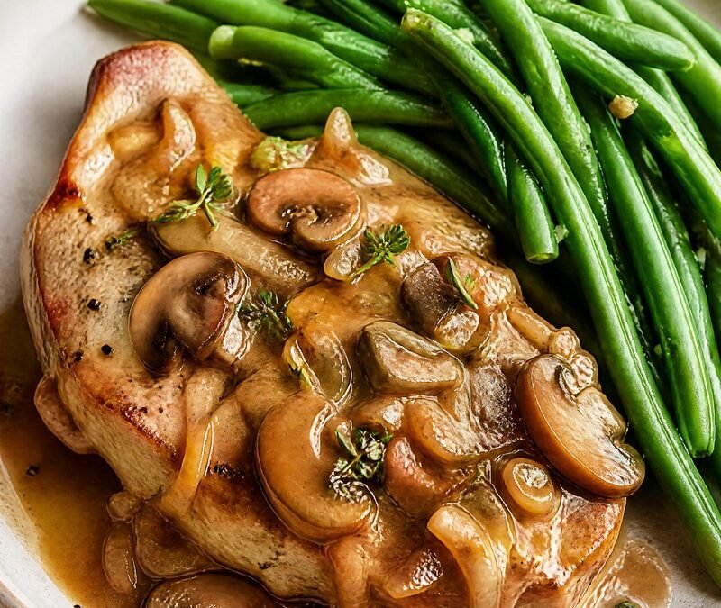 Smothered Pork Chops with Green Beans recipe