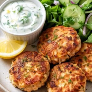 Salmon Patties with Lemon Dill Sauce recipe