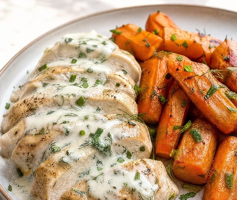 Creamy Ranch Chicken with Roasted Carrots