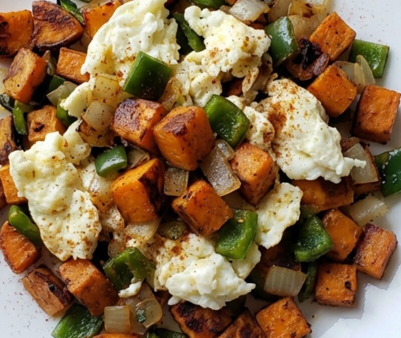 Sweet Potato Hash with Egg Whites & Poblano Peppers