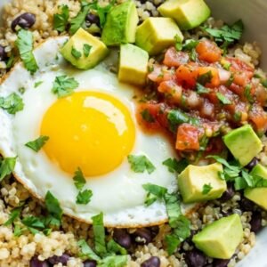 Mexican Breakfast Bowl with Black Beans, Salsa & Egg recipe
