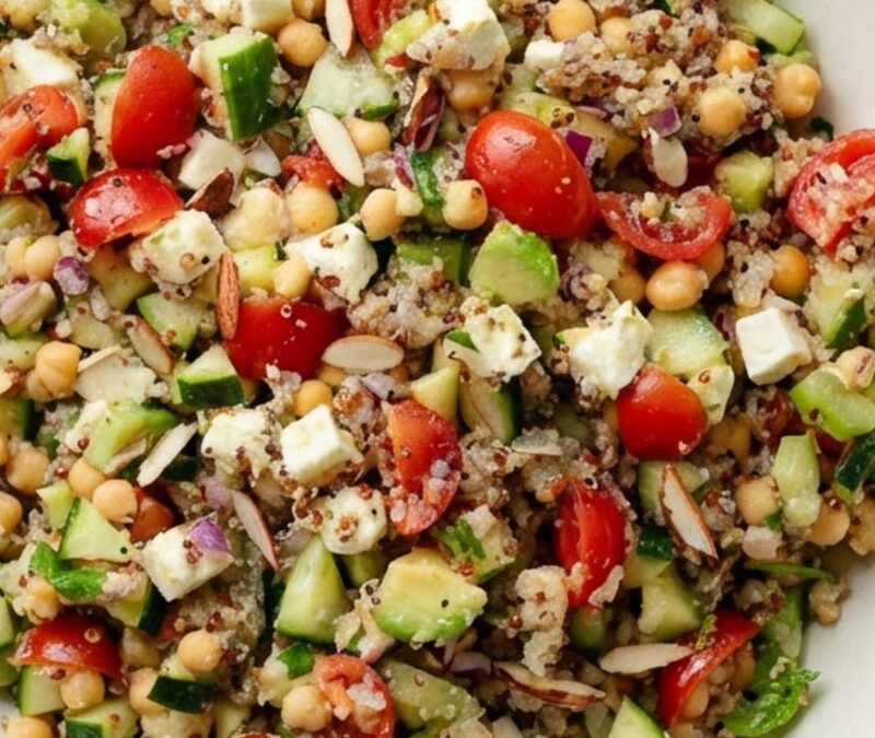 Quinoa Salad with Chickpeas & Feta recipe