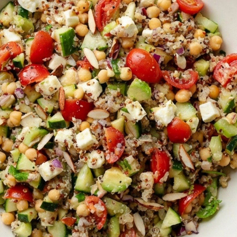 Quinoa Salad with Chickpeas & Feta recipe