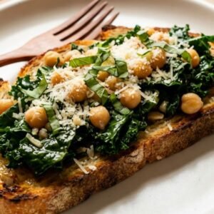 Kale & Chickpea Toasts recipe
