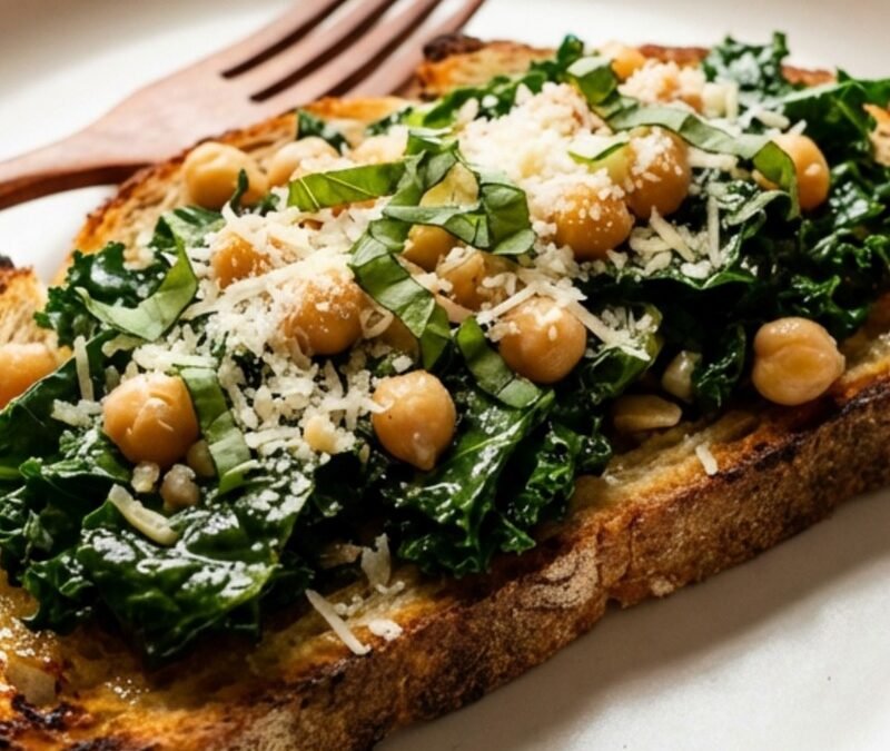 Kale & Chickpea Toasts recipe