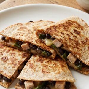 Turkey & Poblano Quesadilla with Black Beans recipe