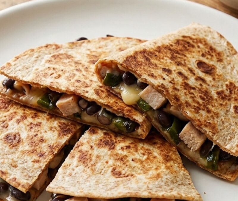 Turkey & Poblano Quesadilla with Black Beans