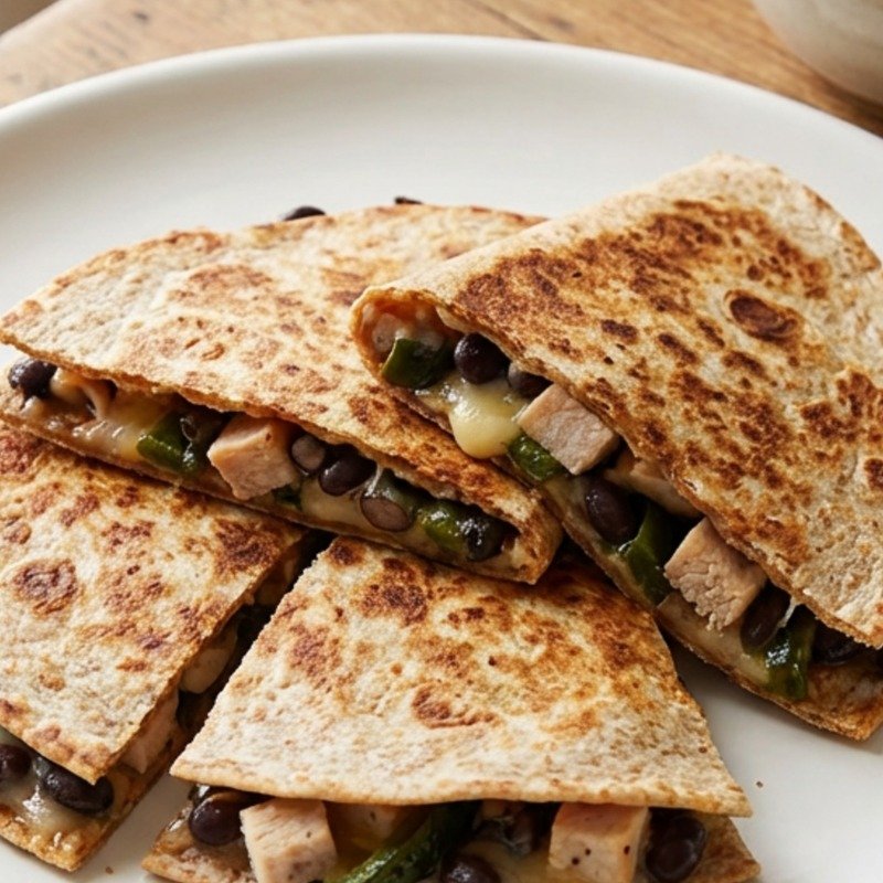Turkey & Poblano Quesadilla with Black Beans recipe
