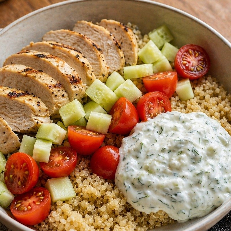 Caprese Quinoa Bowl with Pesto Chicken recipe
