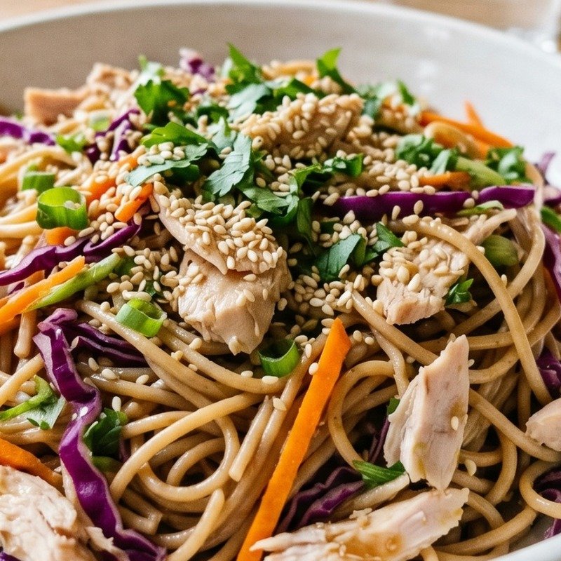 Sesame Turkey Noodle Salad recipe