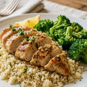 Lemon-Garlic Chicken with Couscous recipe