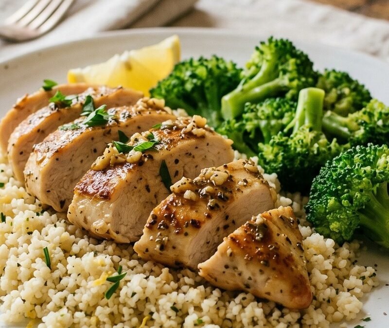 Lemon-Garlic Chicken with Couscous recipe