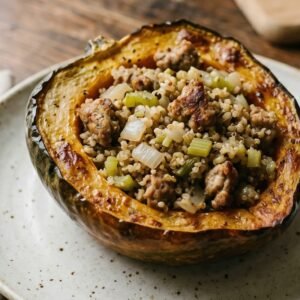 Stuffed Acorn Squash with Sausage recipe