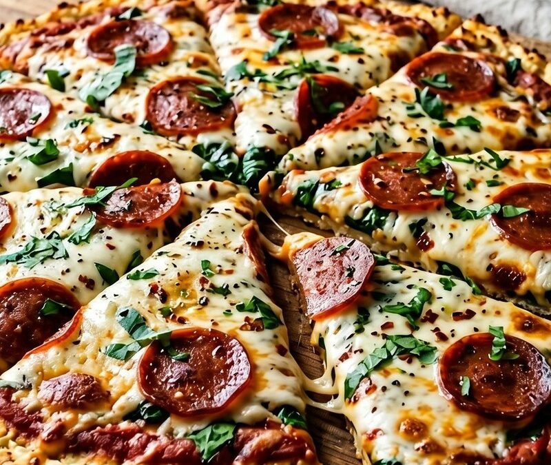 Cauliflower Crust Turkey Pepperoni Pizza