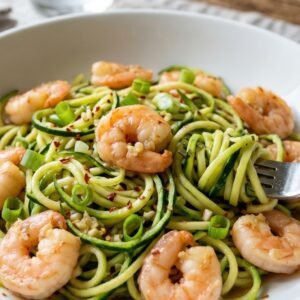 Ginger-Garlic Shrimp with Zucchini Noodles recipe