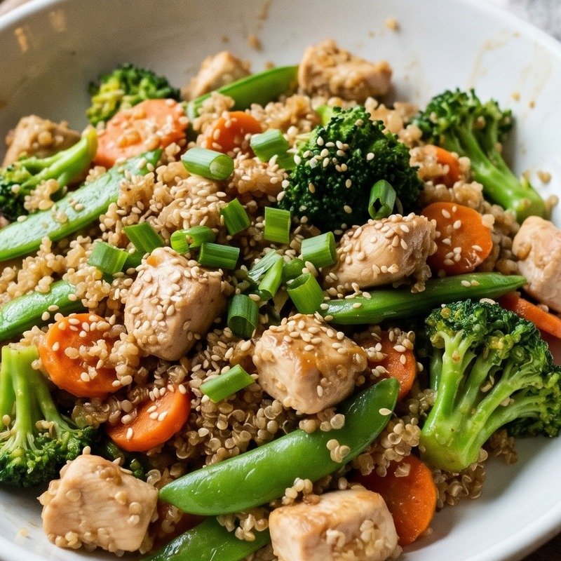 Sesame Chicken & Quinoa Stir Fry recipe