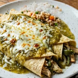 Chicken Poblano Enchiladas with Green Sauce recipe