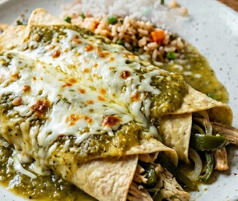 Chicken Poblano Enchiladas with Green Sauce recipe