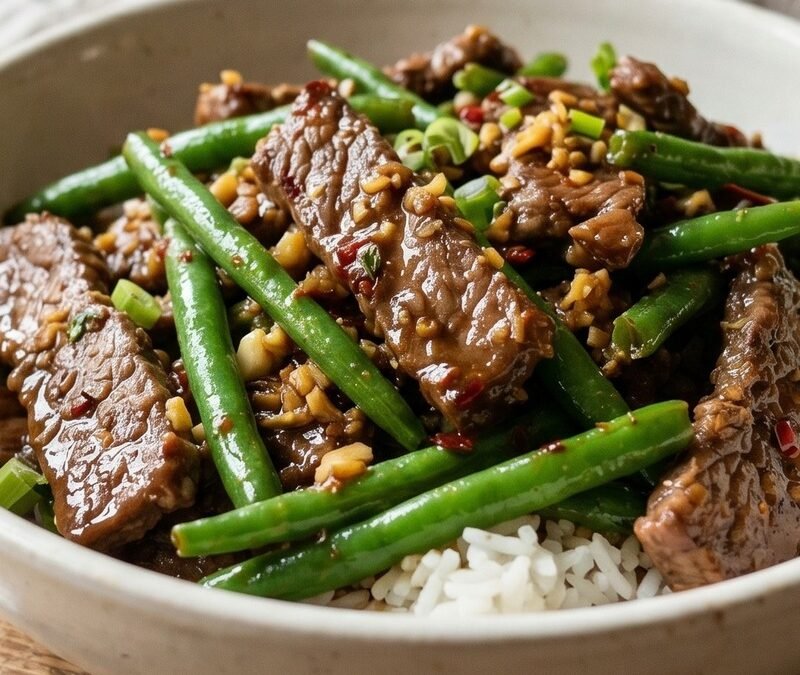 Szechuan Beef and Green Bean Stir-Fry