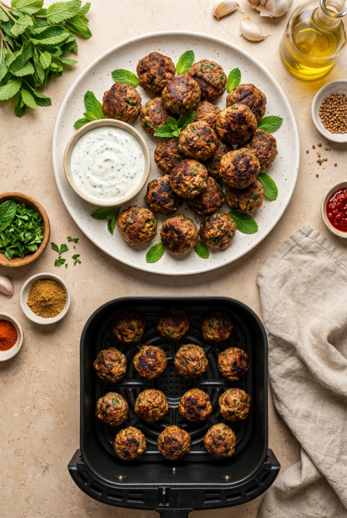 Moroccan Meatballs with Mint Yogurt recipe