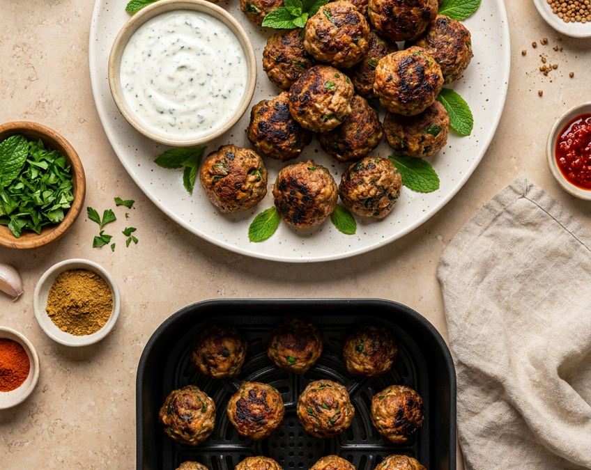Moroccan Meatballs with Mint Yogurt recipe