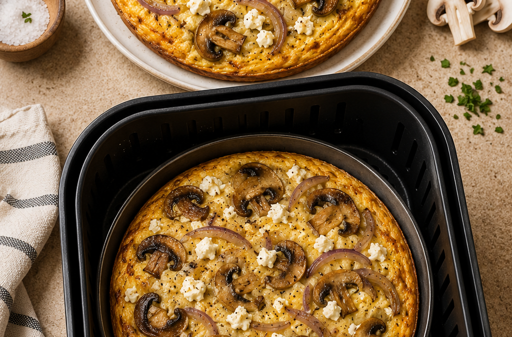 Mushroom, Onion and Feta Frittata