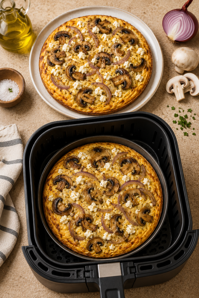 Mushroom, Onion and Feta Frittata