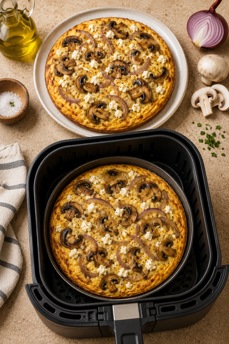 Mushroom, Onion and Feta Frittata