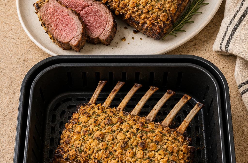 Roasted Rack of Lamb with a Macadamia Crust
