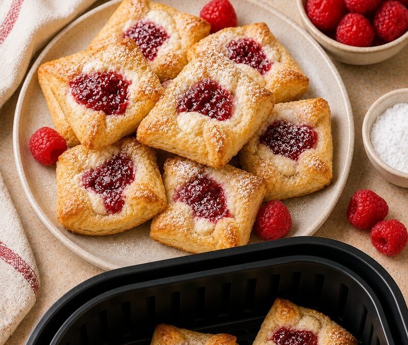 Air Fryer Raspberry Cream Cheese Puff Pastry Bites recipe