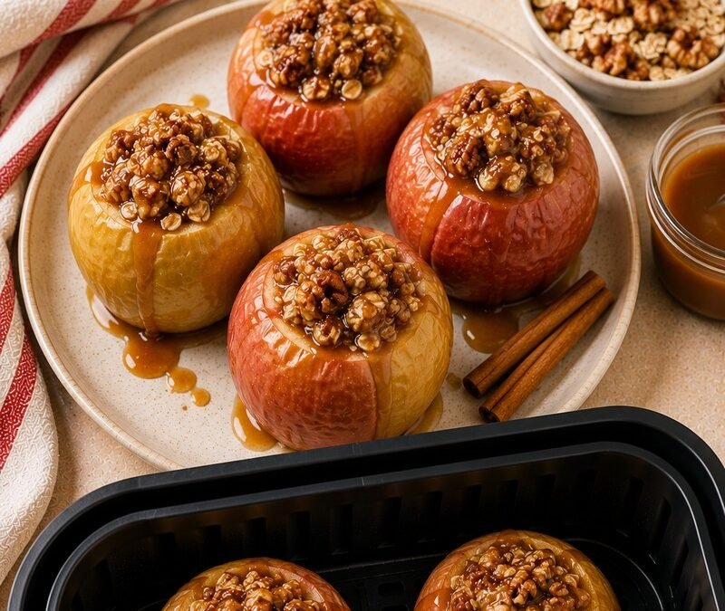 Air Fryer Caramel Stuffed Baked Apples recipe