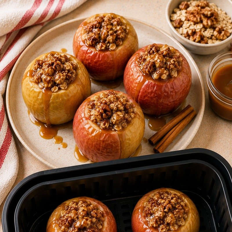 Air Fryer Caramel Stuffed Baked Apples recipe