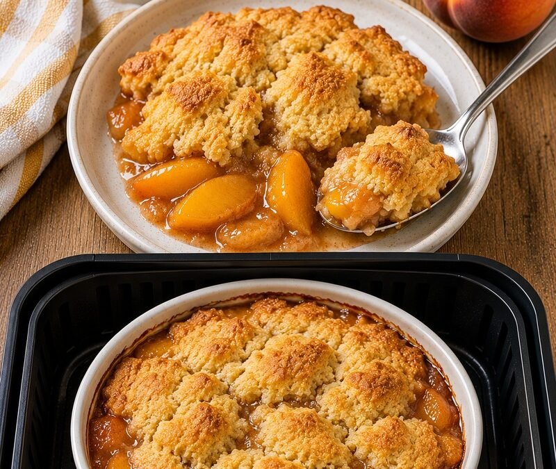 Air Fryer Southern Peach Cobbler recipe