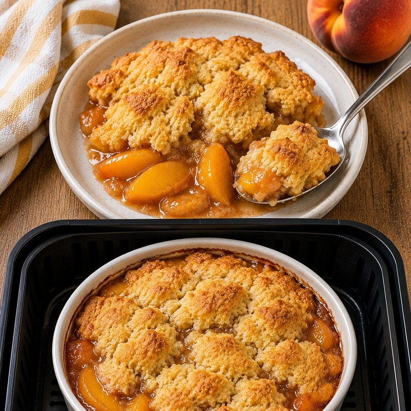 Air Fryer Southern Peach Cobbler recipe
