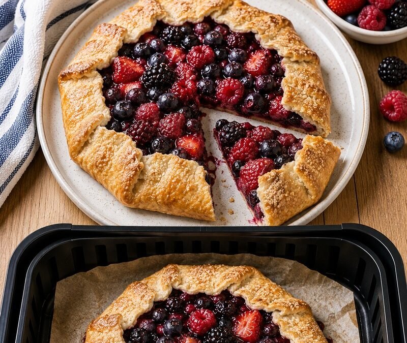 Air Fryer Rustic Mixed Berry Galette recipe