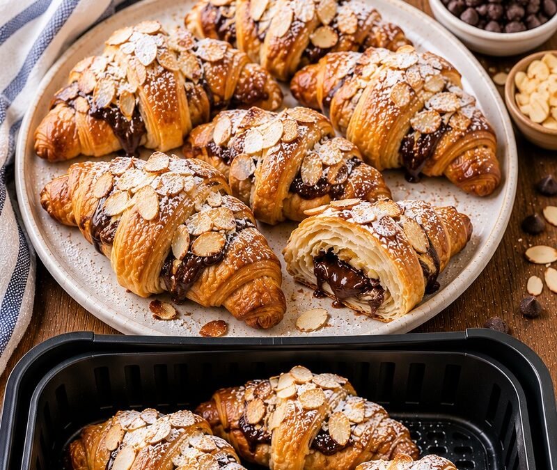 Air Fryer Chocolate Almond Croissants