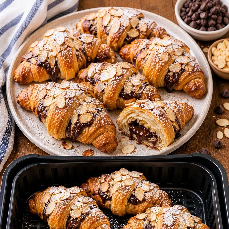Air Fryer Chocolate Almond Croissants