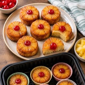 Air Fryer Mini Pineapple Upside-Down Cakes