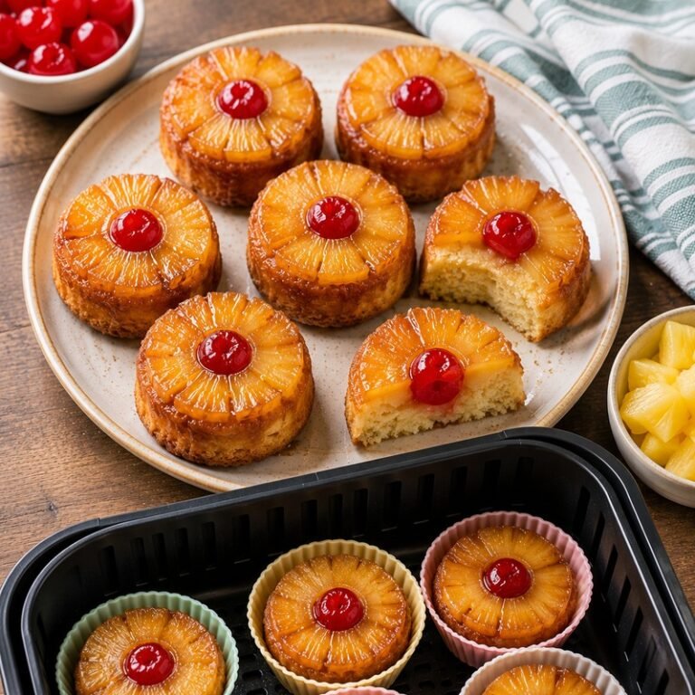 Air Fryer Mini Pineapple Upside-Down Cakes