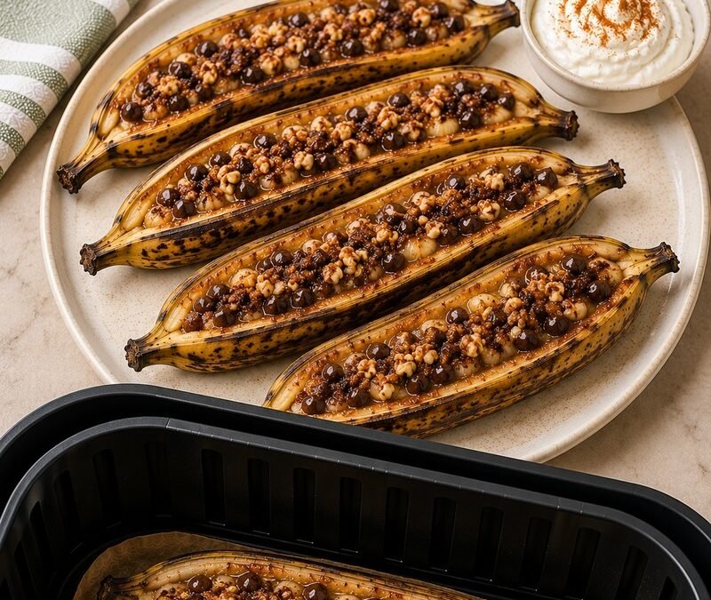 Air Fryer Brown Sugar Banana Boats