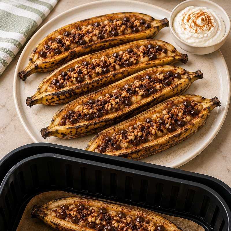 Air Fryer Brown Sugar Banana Boats